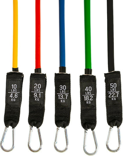 ELN Benzi de rezistență tubulare pentru exerciții cu mânere seturi 5buc Colorate 0.12m