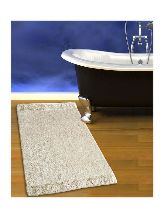 San Lorentzo Bath Mat Cotton 925 Double Lace Ecru 50x80cm