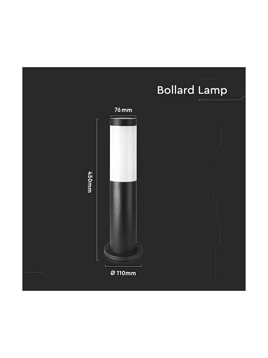 V-TAC Outdoor Small Post Floor Lamp 60W IP44 for E27 Socket Black