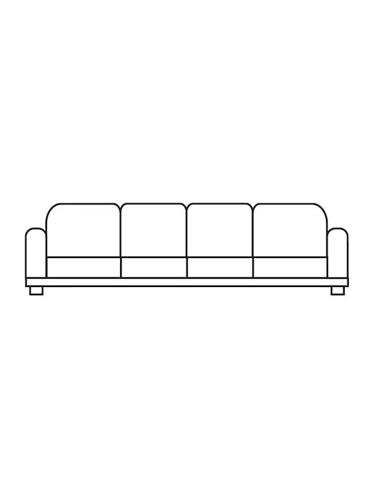 Mc Decor Four Seater sofa Elastic Cover Tunez Πορτοκαλί 230cm