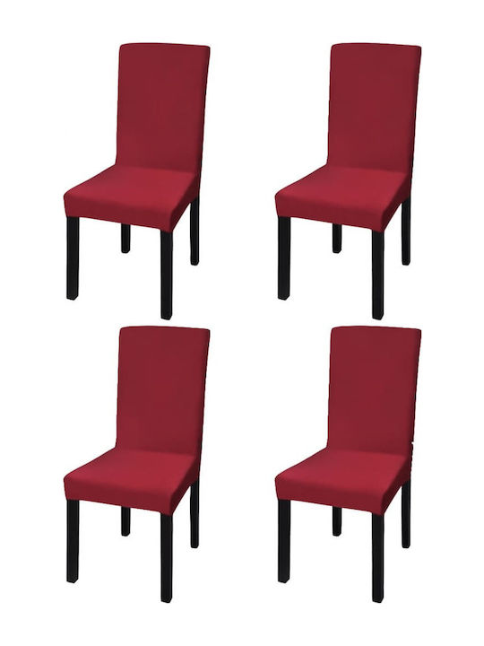 vidaXL Elastic Cover for Chair Burgundy 4pcs 131420