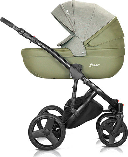 Milu Kids Starlet Eko Verstellbar 2 in 1 Baby Kinderwagen Geeignet für Neugeborene Khaki 13.10kg