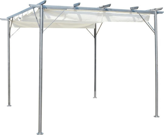Πέργκολα Κήπου από Μέταλλο 300x300x225cm Λευκή 49325 Πέργκολα Κήπου από Μέταλλο 300x300x225cm Λευκή 49325