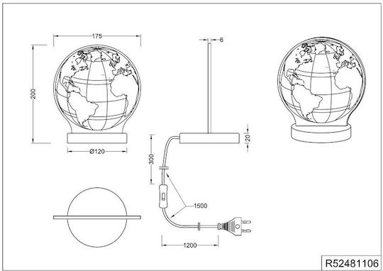 Trio Lighting Διακοσμητικό Φωτιστικό Globe LED 3000K 17.5x12x20εκ.