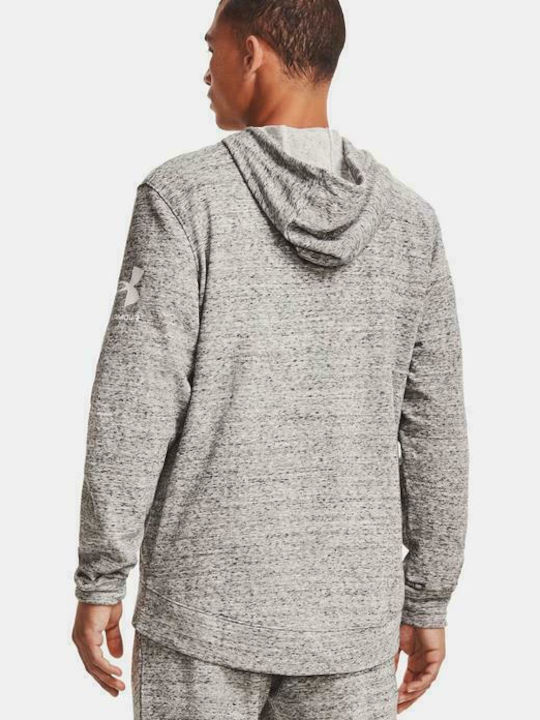 Under Armour Rival Terry Herren Sweatshirt Jacke mit Kapuze und Taschen Gray