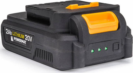 Powermat PM-AKU-20V-2AT Μπουλονόκλειδο Μπαταρίας 20V 1x2Ah με Υποδοχή 1/2"