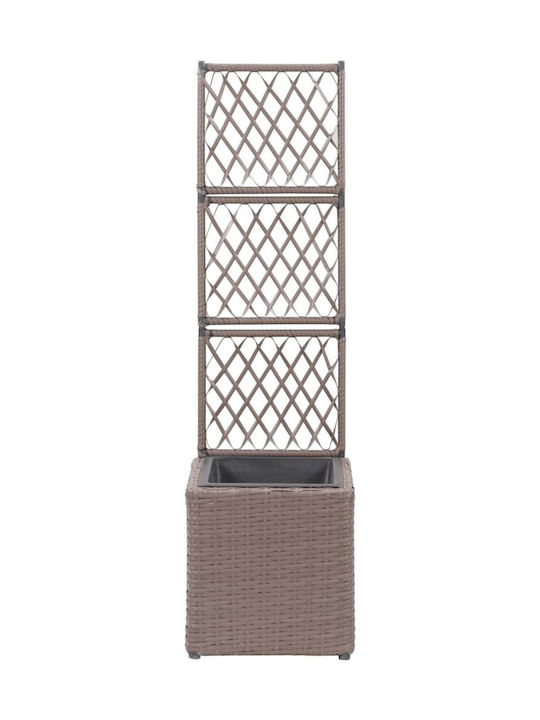 vidaXL Raised Wooden-Frame Brown Flower Pot Plastic Brown 30x30x107cm