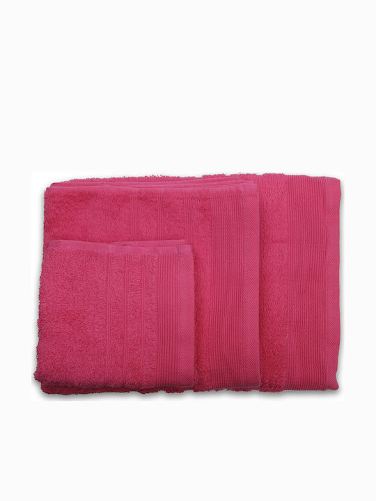 Sunshine Πετσέτα Προσώπου Χίμπουρι 50x90εκ. 4 Fuchsia Βάρους 500gr/m²