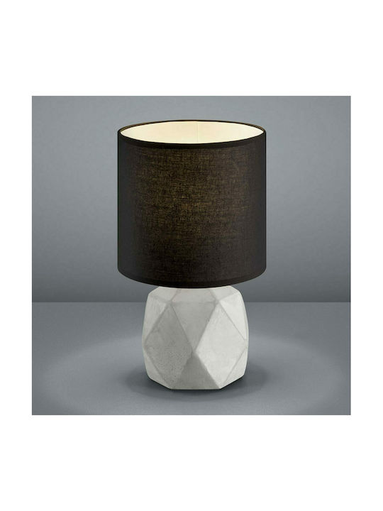 Trio Lighting Concrete Table Lamp for Socket E14 with Black Shade and Gray Base