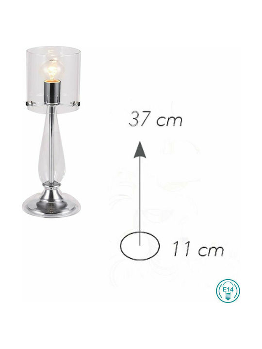 Fan Europe Aurora L1 Glass Table Lamp for Socket E14 with Transparent Shade and Base