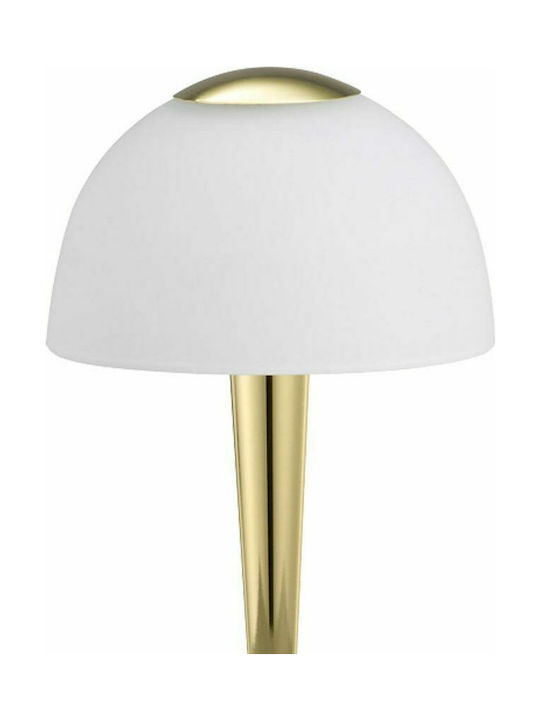 Trio Lighting Ventura Metal Table Lamp LED with White Shade and Gold Base