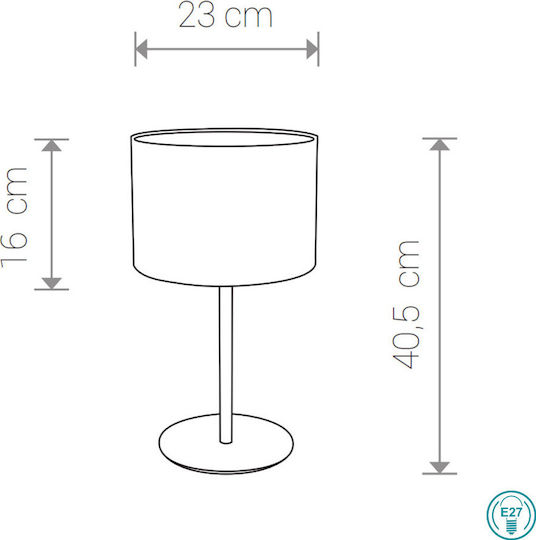 Nowodvorski Alice Metal Table Lamp for Socket E27 with Gray Shade and Black Base