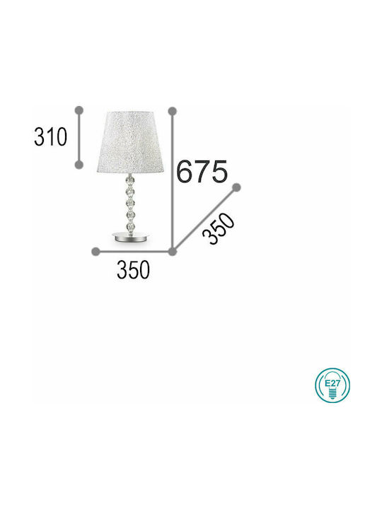 Ideal Lux Κρυστάλλινο Πορτατίφ για Ντουί E27 με Καπέλο και Ασημί Βάση