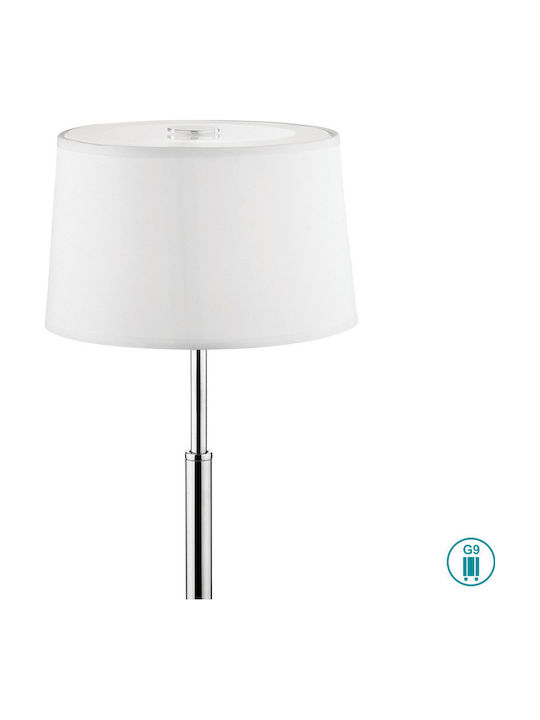 Ideal Lux Μεταλλικό Πορτατίφ για Ντουί G9 με Λευκό Καπέλο και Ασημί Βάση