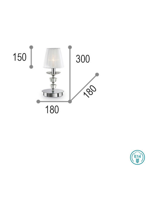 Ideal Lux Μεταλλικό Πορτατίφ για Ντουί E14 με Λευκό Καπέλο και Ασημί Βάση