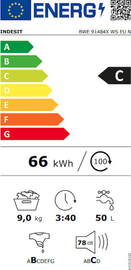 Indesit BWE 91484X WS EU N Πλυντήριο Ρούχων 9kg 1400 Στροφών F162157