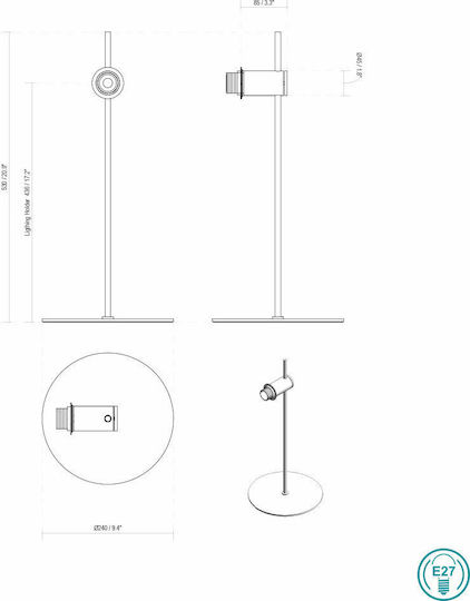 Faro Barcelona Guadalupe Метална Настолна лампа за Цокъл E27 с Зелен Абажур и Черен Основа