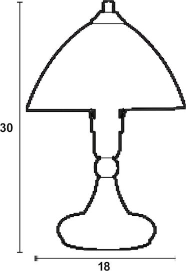 ArkoLight Metall Vintage Tischlampe für Fassung E14 mit Beige Schirm und Braun Basis