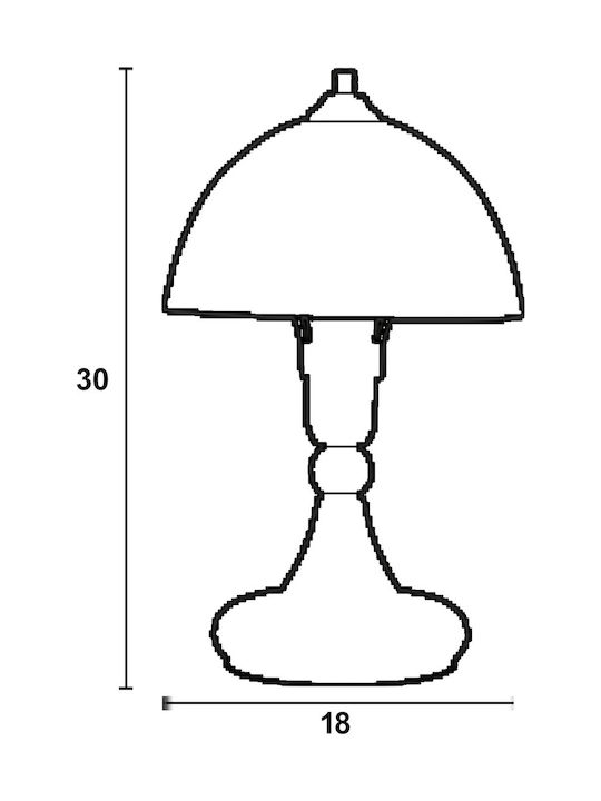 ArkoLight Μεταλλικό Vintage Πορτατίφ για Ντουί E14 με Λευκό Καπέλο και Ασημί Βάση
