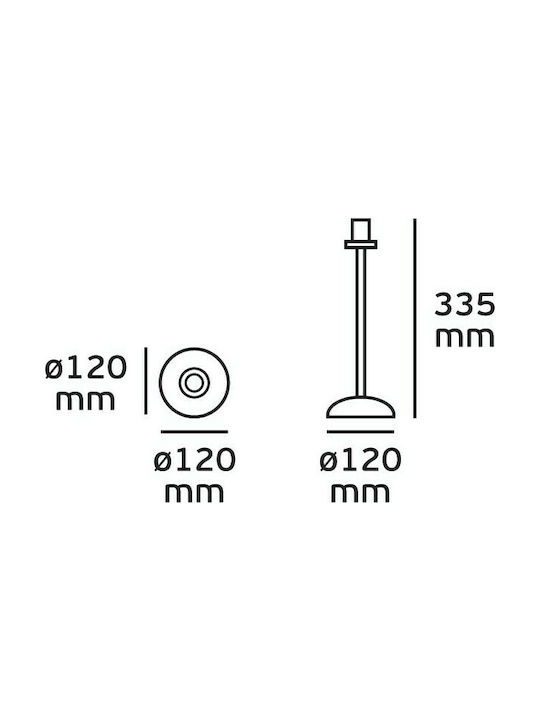 VK Lighting Μεταλλικό Πορτατίφ για Ντουί E14 με Λευκό Καπέλο και Βάση