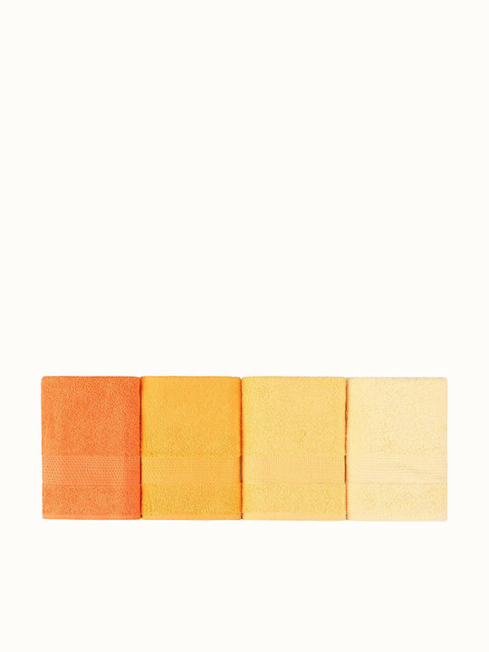 Beverly Hills Polo Club Facecloth 50xcm Yellow / Orange 4 Pieces