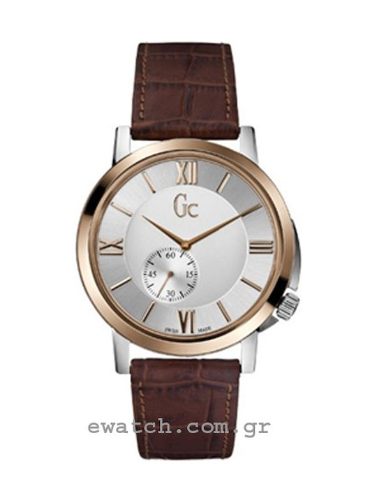 GC Watches Uhr Chronograph mit Braun Lederarmband