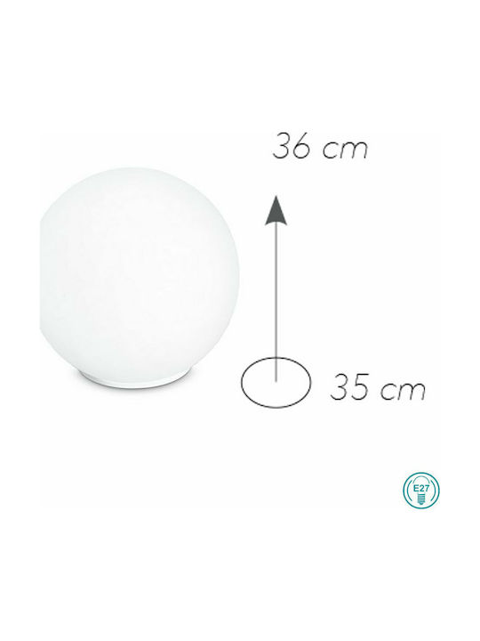 Fan Europe Lampd-L35 BCO City Glass Table Lamp for Socket E27 with White Shade and Base