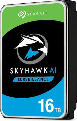 Seagate Skyhawk AI Surveillance 16TB HDD Σκληρός Δίσκος 3.5" SATA III 7200rpm με 256MB Cache για Server / NAS / Καταγραφικό