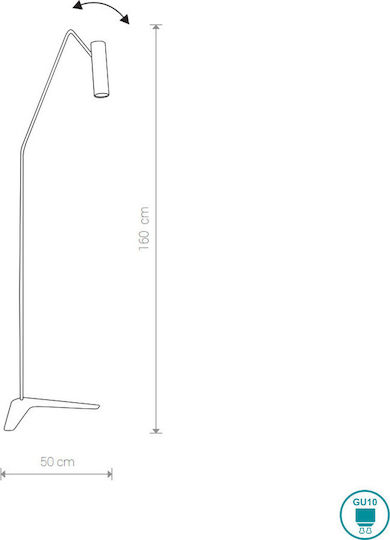 Nowodvorski Eye Super Floor Lamp H160xW50cm. with Socket for Bulb GU10 Black