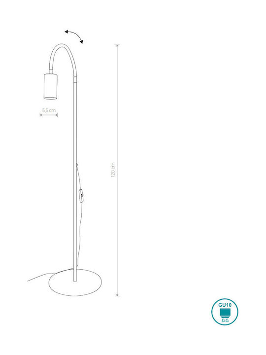 Nowodvorski Eye Flex S Φωτιστικό Δαπέδου Υ120xΜ5.5εκ. με Ντουί για Λαμπτήρα GU10 Μαύρο