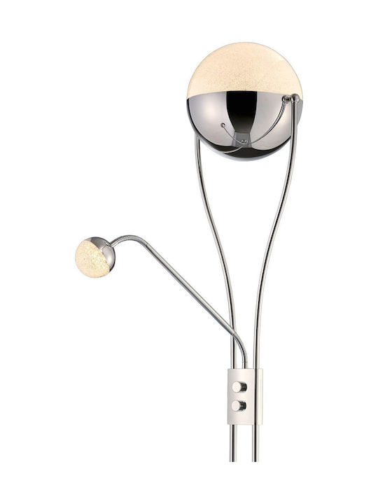 Trio Lighting Chris LED Floor Lamp H180xW52cm. with Warm White Light 2000lm Silver