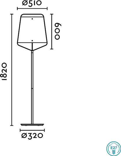 Faro Barcelona Stood Φωτιστικό Δαπέδου Υ182xΜ51εκ. με Ντουί για Λαμπτήρα E27 Κερασιάς