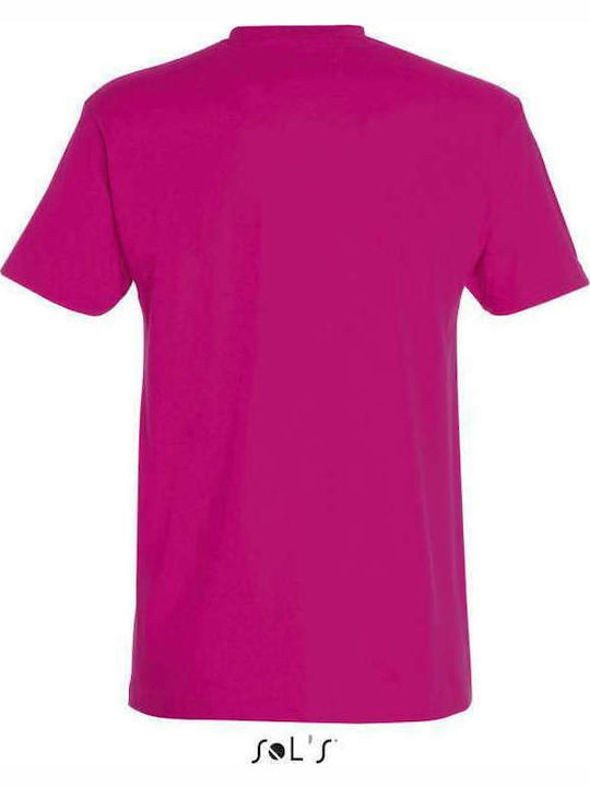 Sol's Imperial Ανδρικό Διαφημιστικό T-shirt Κοντομάνικο σε Φούξια Χρώμα