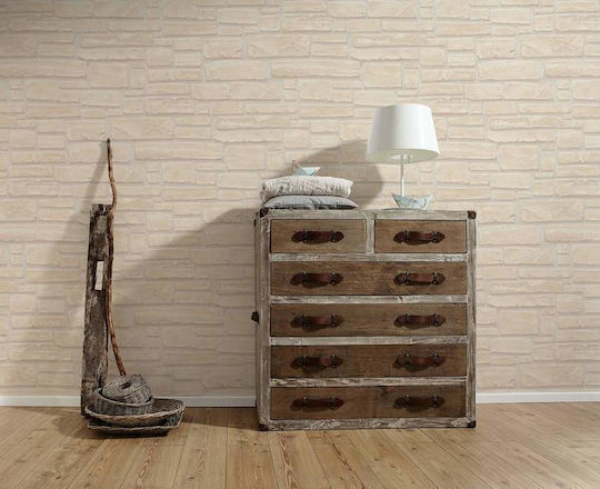 Tapete Wood Stone Vinyl Beige L1000xB53cm Waschbar 662323