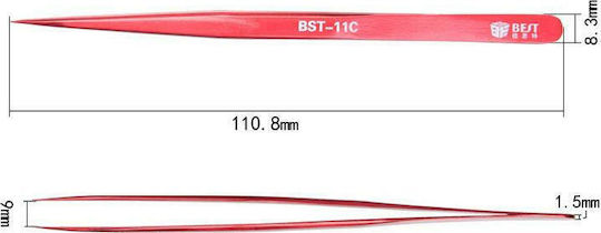 Best Ίσια BST-11C Pinzette für Mobiltelefon-Reparaturwerkzeuge BST-11C