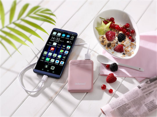 Intenso XS Power Bank 5000mAh με Θύρα USB-A και Θύρα USB-C Ροζ