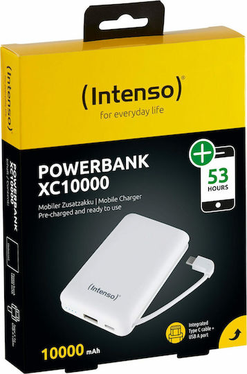 Intenso XC10000 Power Bank 10000mAh с USB-A порт и USB-C порт Бял