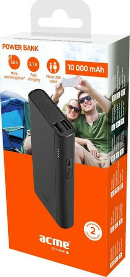 Acme PB101 Power Bank 10000mAh mit 2 USB-A Anschlüssen Schwarz