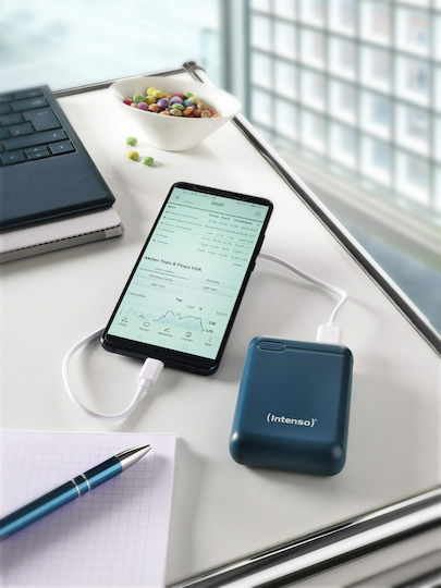 Intenso XS Power Bank 10000mAh με Θύρα USB-A και Θύρα USB-C Petrol