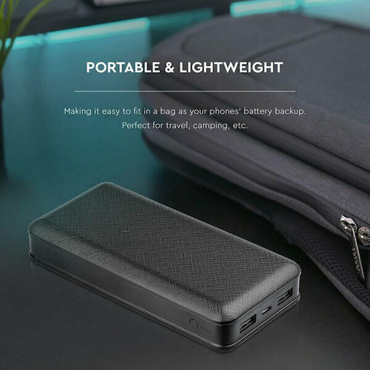 V-TAC VT-3502 Power Bank 20000mAh с 2 USB-A порта Черен