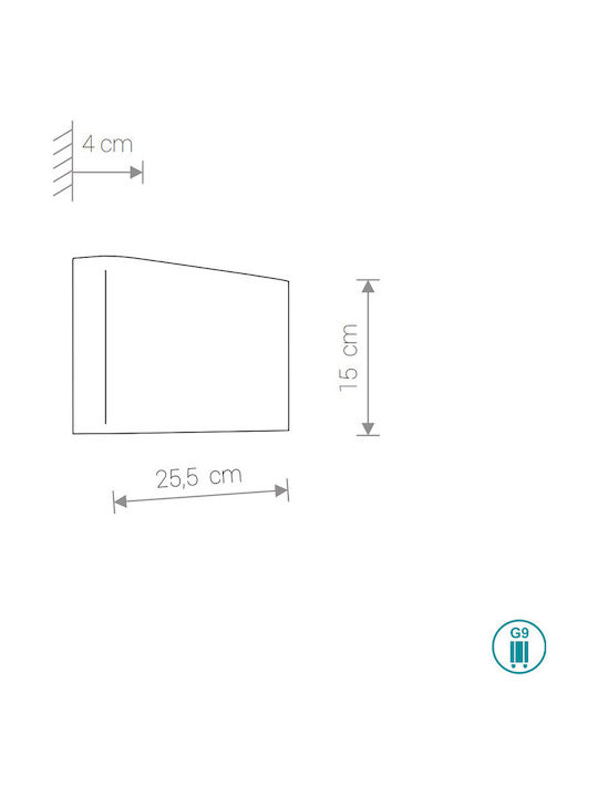 Nowodvorski Haga Modern Lamp Wall with Socket G9 Black 25x15x4cm