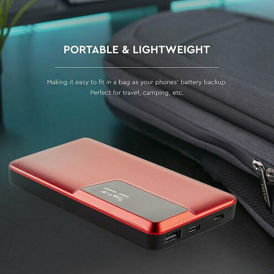 V-TAC VT-3511 Power Bank 10000mAh с USB-A порт Червен