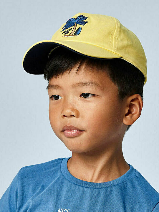 Mayoral Kids' Hat Jockey Fabric Yellow