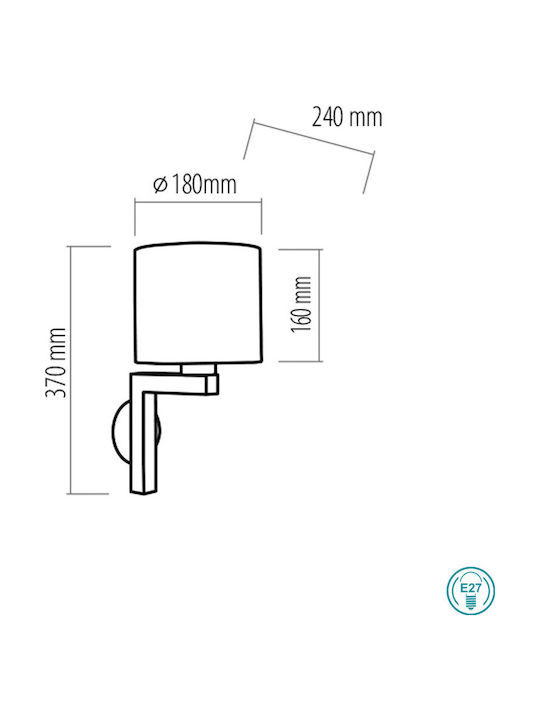 TK Lighting Troy Lamp Wall Gray