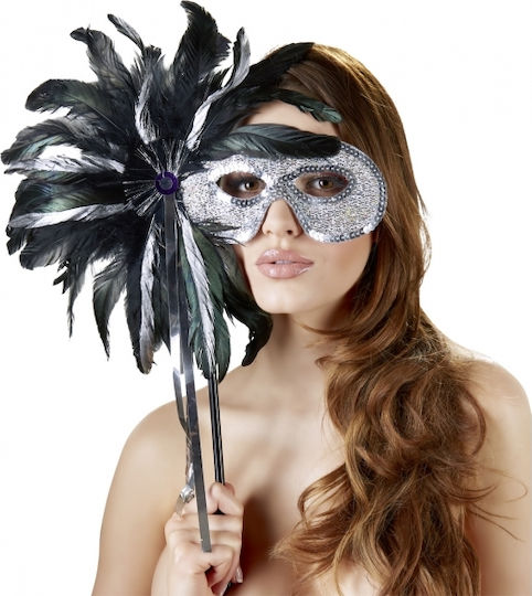 Cottelli Collection Mask with Wand BDSM Μάσκα σε Μαύρο Χρώμα