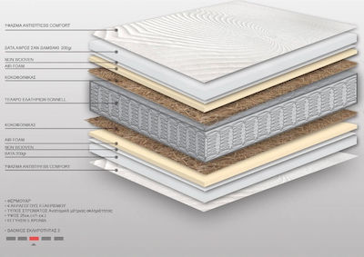 Bs Strom Antistress Coconut Anatomic King Size Ανατομικό Στρώμα 180x200x25cm με Ελατήρια