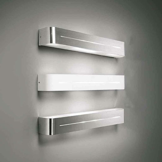 Ideal Lux Posta AP2 Modern Lamp Wall with Socket E14 Silver 36x8x8cm