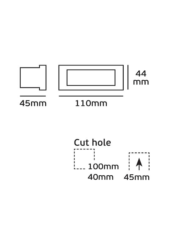 VK Lighting Lampă De Tavan Led Încorporat 1.2W 11x4.4cm VK Lighting Lampă De Tavan Led Încorporat 1.2W 11x4.4cm