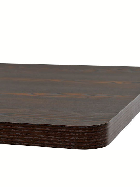 Square Table Tavern Wooden with Metal Frame Brown 80x80x75cm