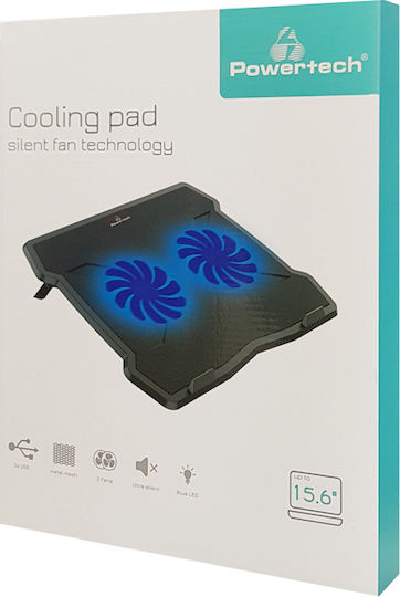 Powertech Cooling Pad for Laptop up to 15.6" with 2 Fan and Lighting (PT-930)